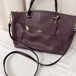 Vintage Coach Dark Purple Leather Shoulder Bag